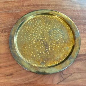 Old Antique Brass Tray Made In England Nestor